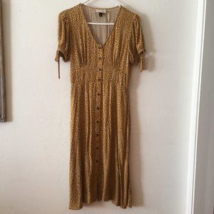 Sweet Yellow Floral Print Dress